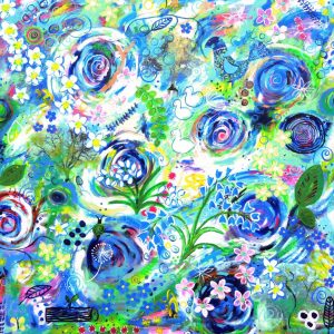 SYMPHONY OF SPRING, Original Painting, statement art, art for the home, floral art, Intuitive art, colourful flower painting, emotional art