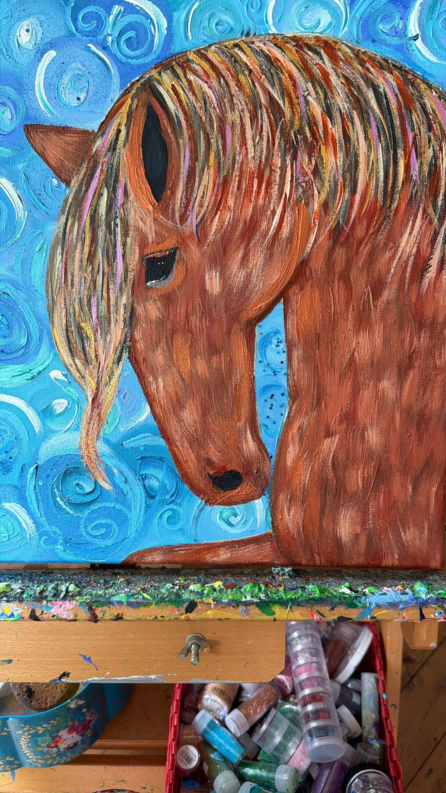 SPIRIT An original horse painting of a wild horse with a beautiful heart by Charron Pugsley-Hill - Image 6