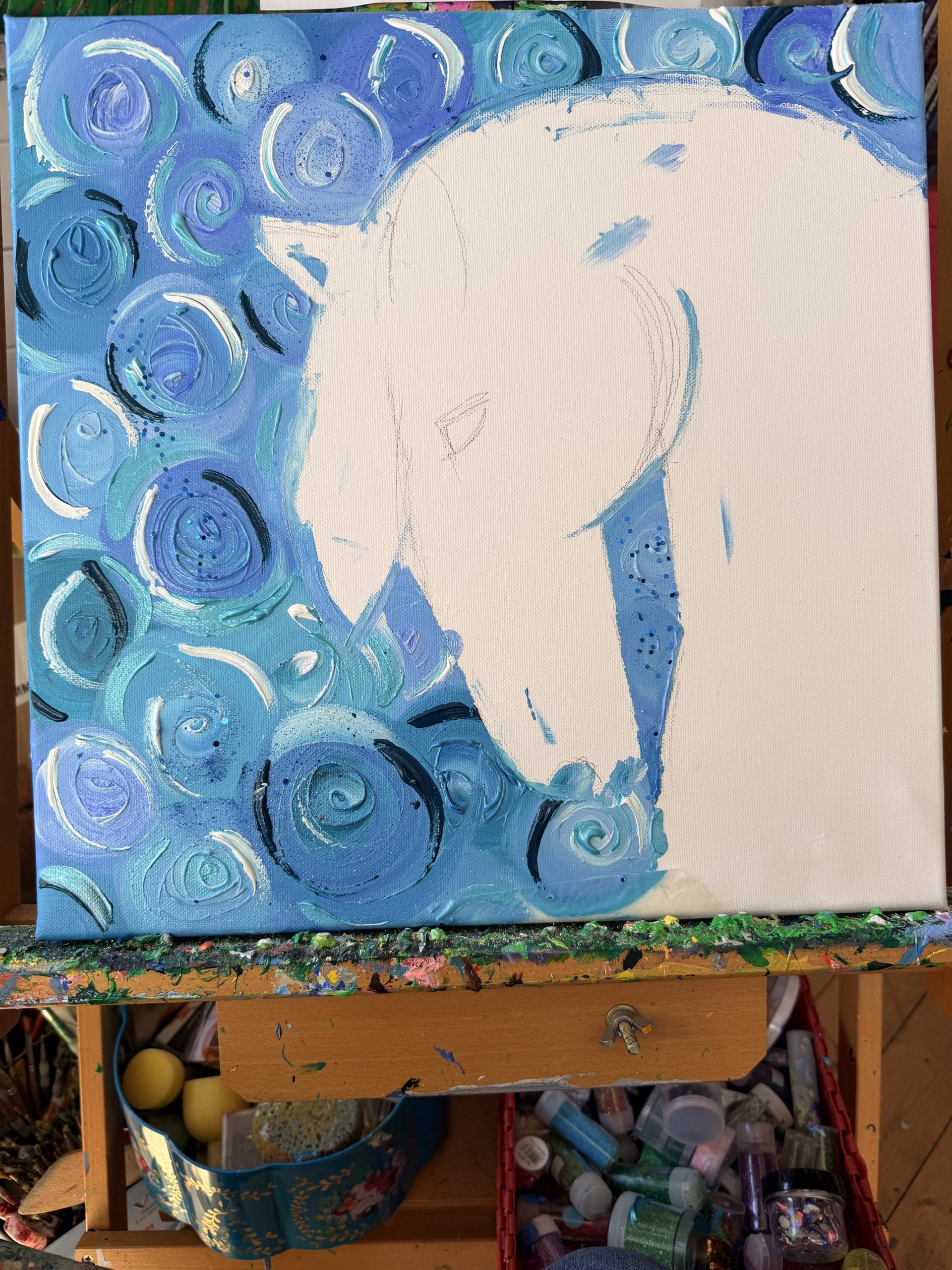 SPIRIT An original horse painting of a wild horse with a beautiful heart by Charron Pugsley-Hill - Image 2