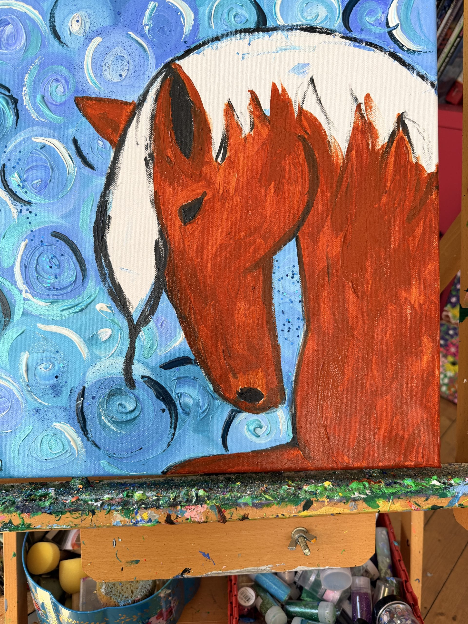 SPIRIT An original horse painting of a wild horse with a beautiful heart by Charron Pugsley-Hill - Image 4