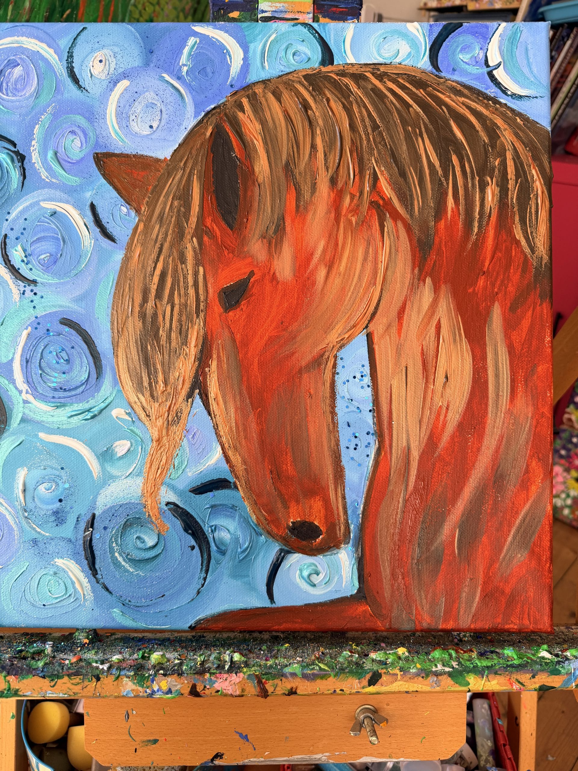 SPIRIT An original horse painting of a wild horse with a beautiful heart by Charron Pugsley-Hill - Image 5