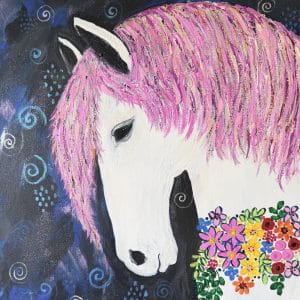 PINK PONY  An original horse painting by Charron Pugsley-Hill