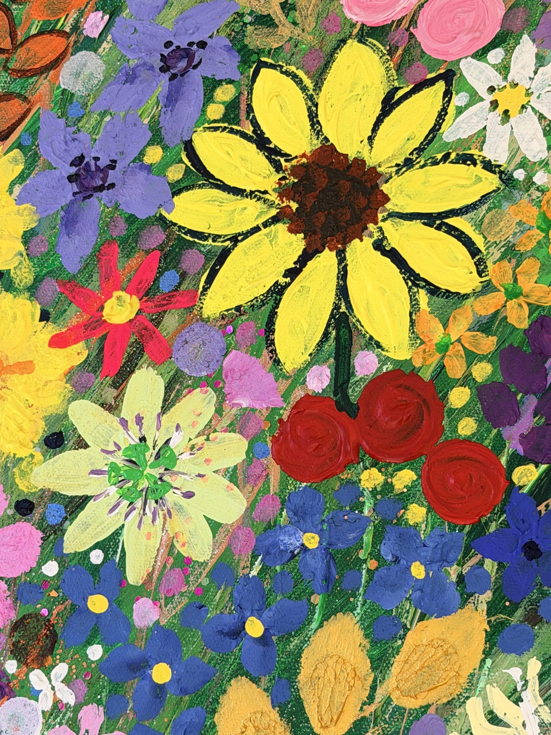FLOWERS OF THE HEART an original flower painting - Image 2