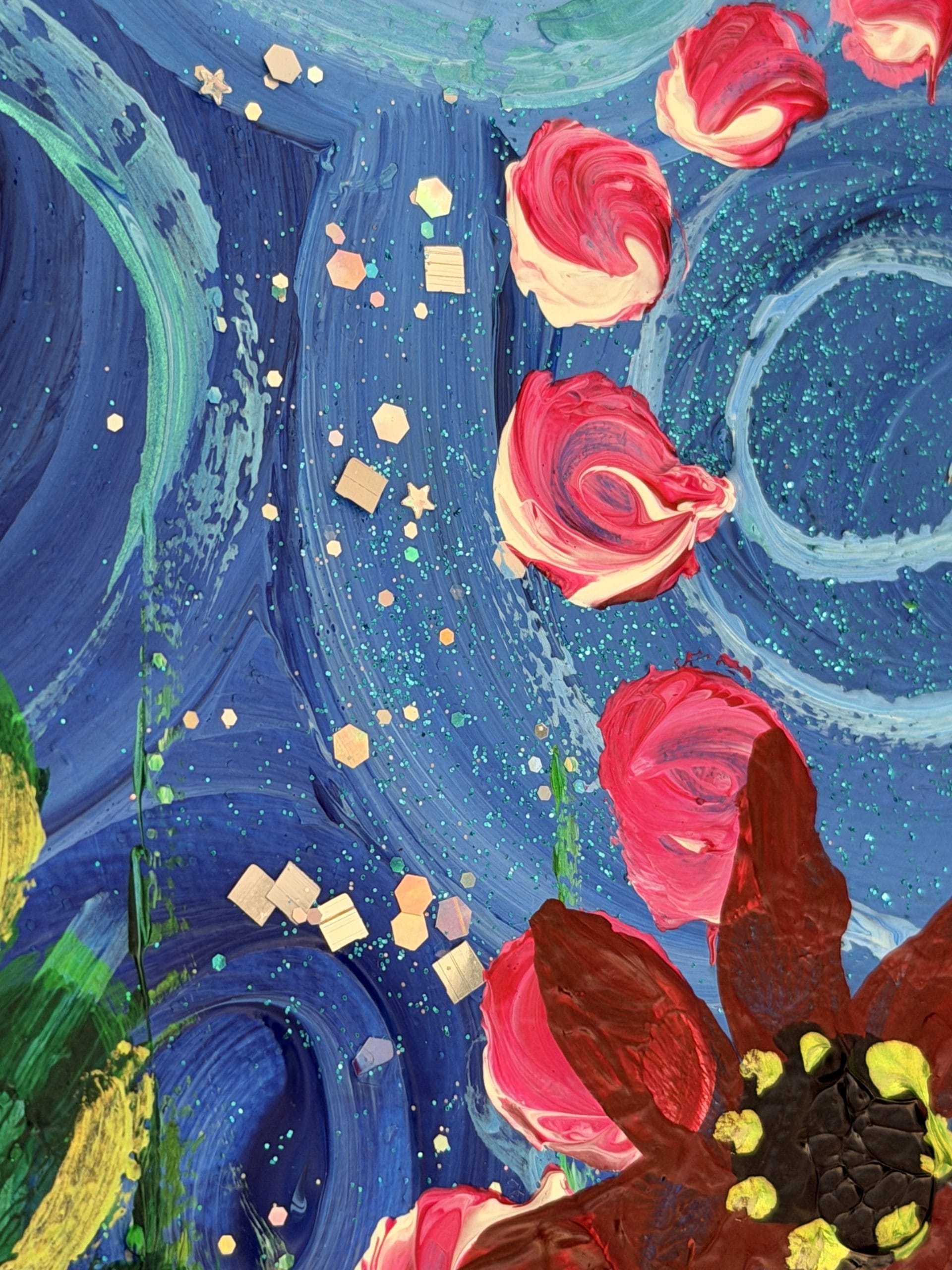 FLOWERS OF THE HEART an original flower painting - Image 3
